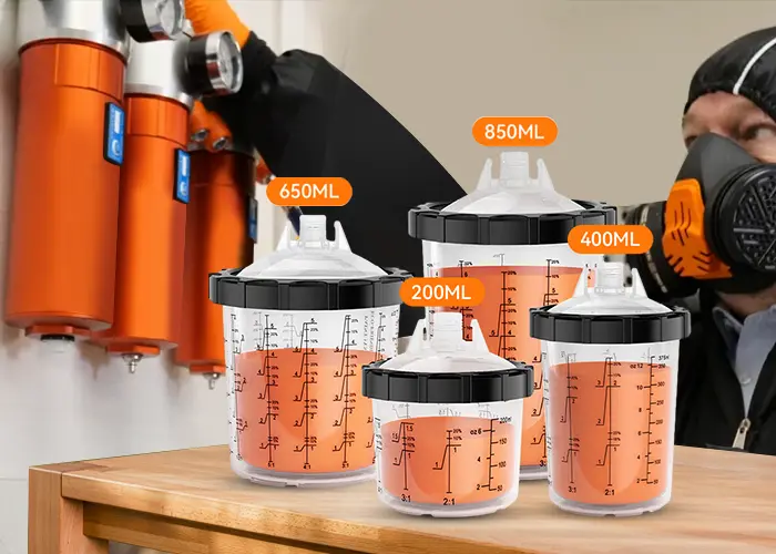 Which factories use paint mixing cups most frequently